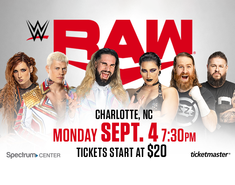 WWE MONDAY NIGHT RAW Spectrum Center Charlotte